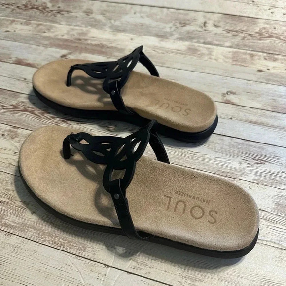 SOUL Naturalizer Women's Janice  Black Cutout Sandal Size 7M Summer - Picture 5 of 9